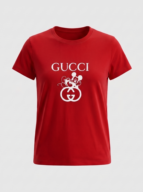 Жіноча літня футболка кулір Gucci червона 9989 фото