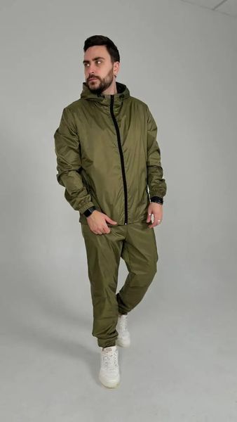 Спортивний костюм з плащівки колір хакі 373 фото