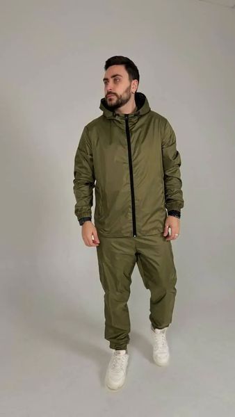 Спортивний костюм з плащівки колір хакі 373 фото