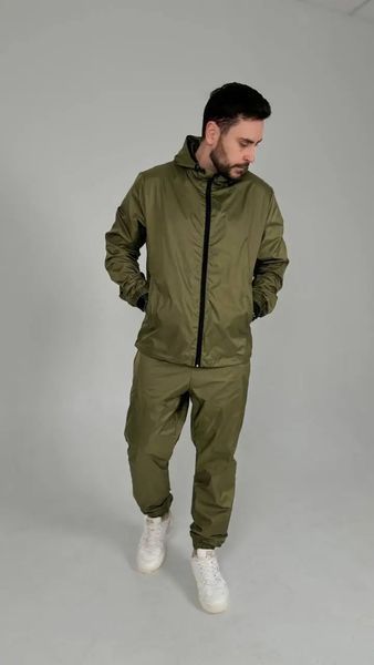 Спортивний костюм з плащівки колір хакі 373 фото