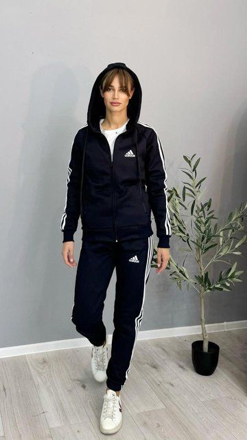 Спортивний костюм унісекс з капюшоном adidas синій 500 фото